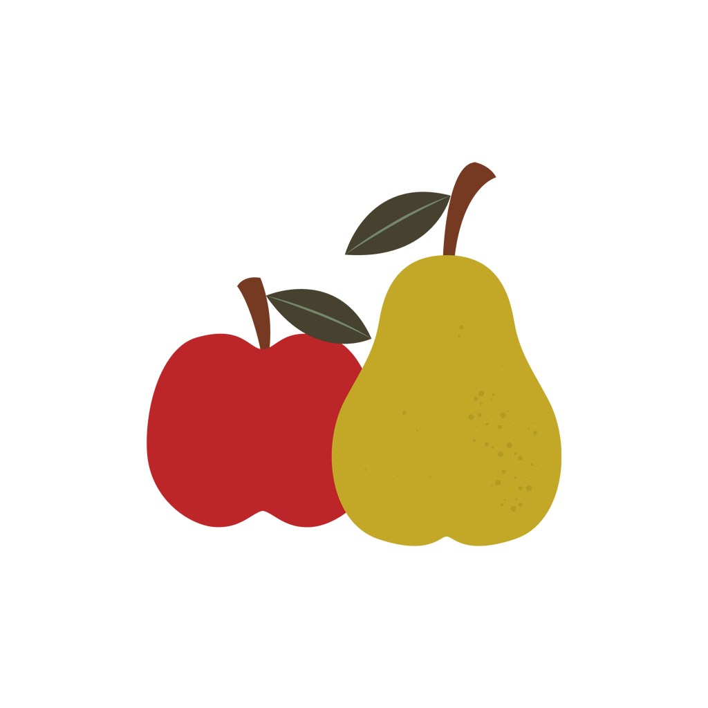 卡通水果苹果雪梨矢量logo图标素材