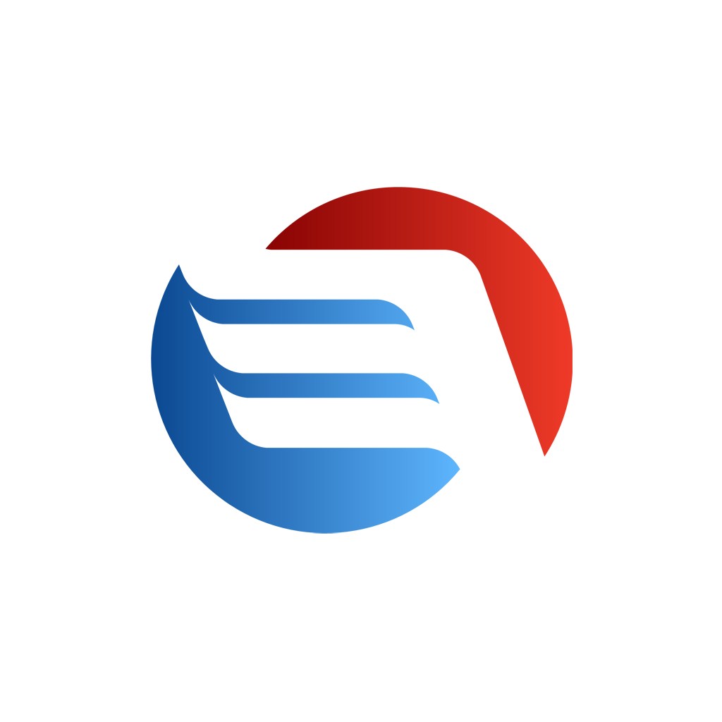 蓝色红色翅膀金融标志矢量logo图标设计