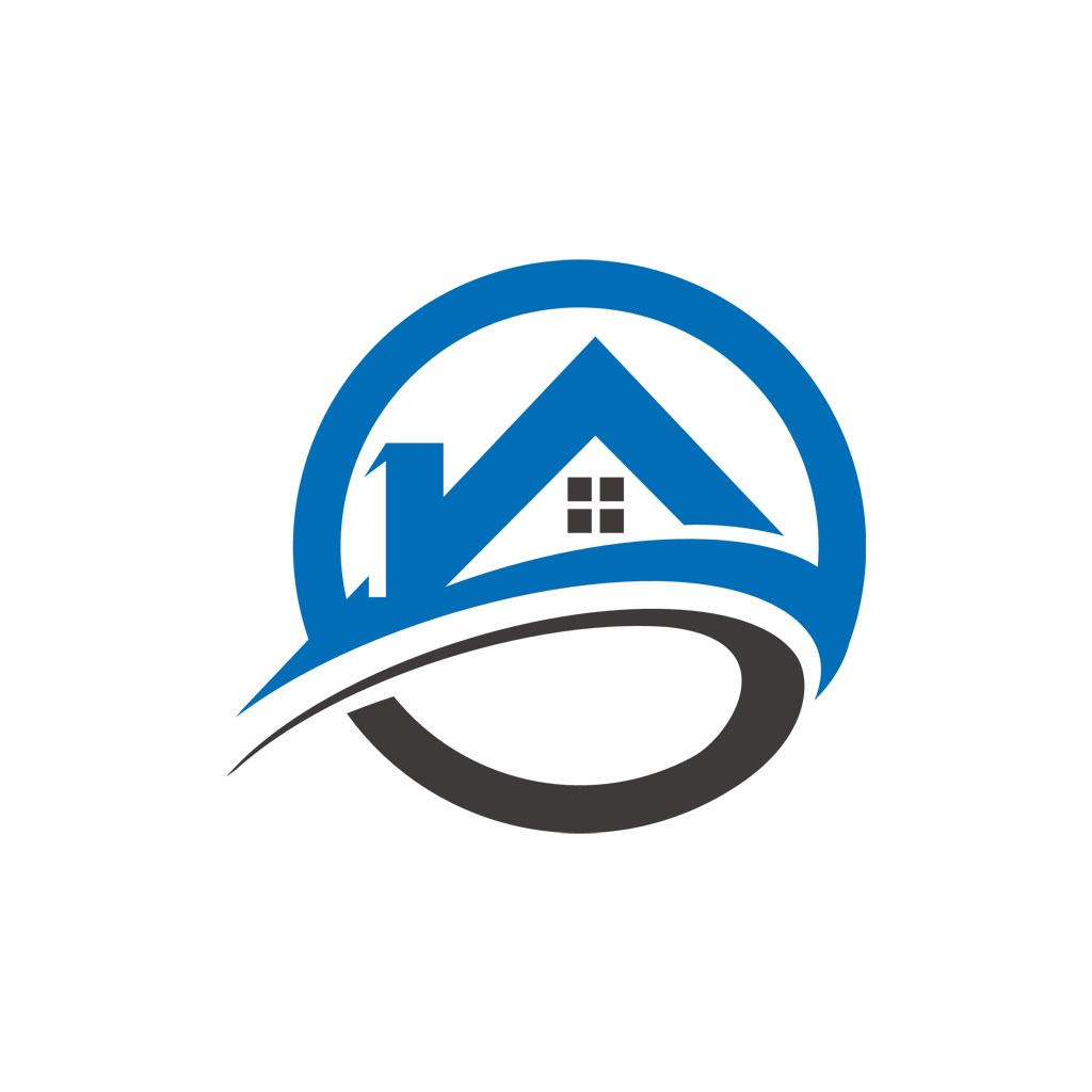 字母A蓝色黑色房子矢量logo图标