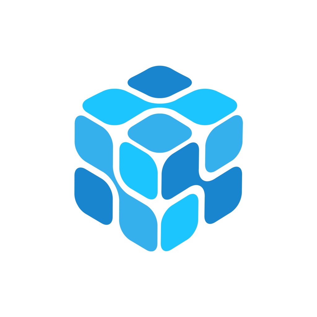 蓝色魔方立方体组合logo素材图标