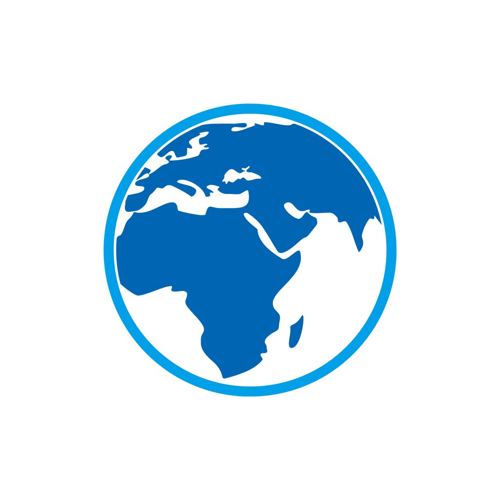 蓝色地球矢量logo图标设计素材