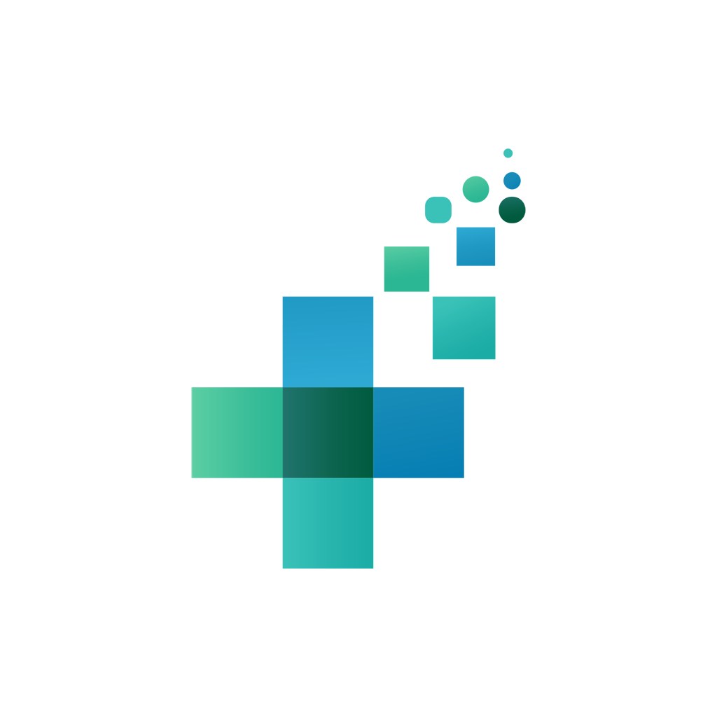 蓝绿色十字矢量logo元素设计
