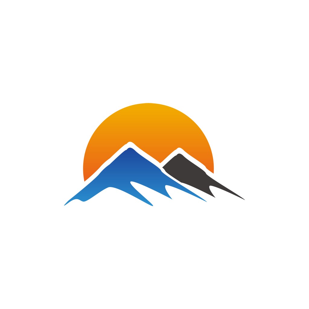 雪山太阳矢量logo图标素材