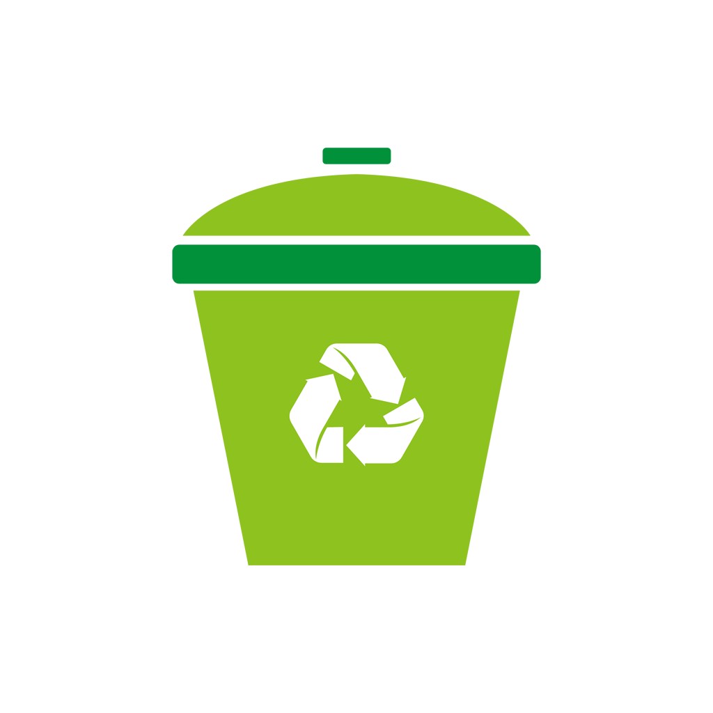 可回收环保垃圾桶矢量图商标素材
