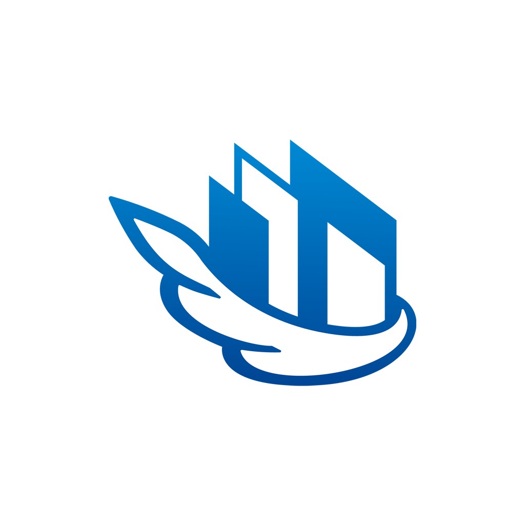 蓝色翅膀建筑矢量logo图标-3299.svg