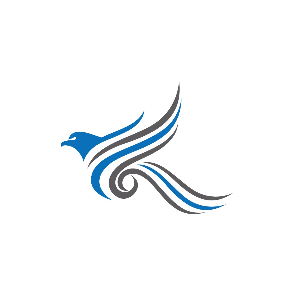 蓝灰色创意飞鹰矢量logo图标素材设计