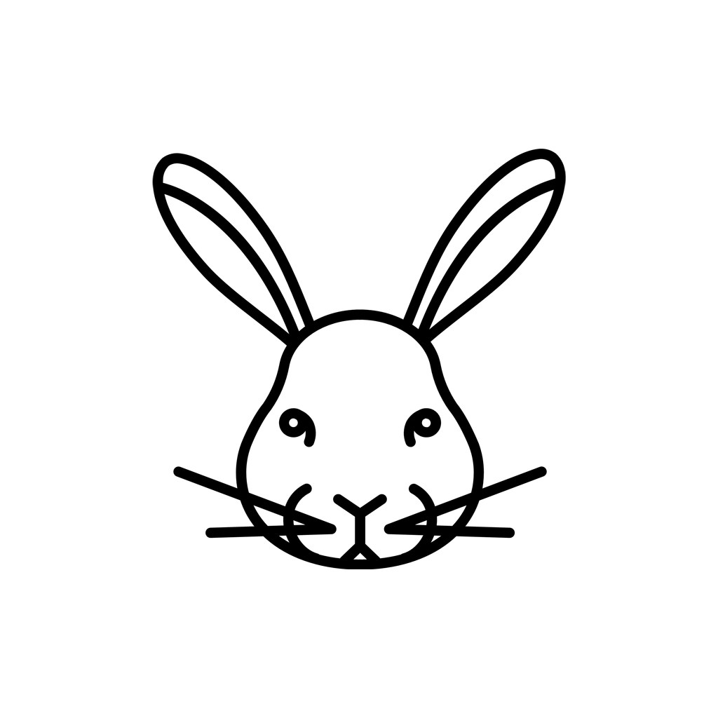 可爱彼得兔头矢量logo图标