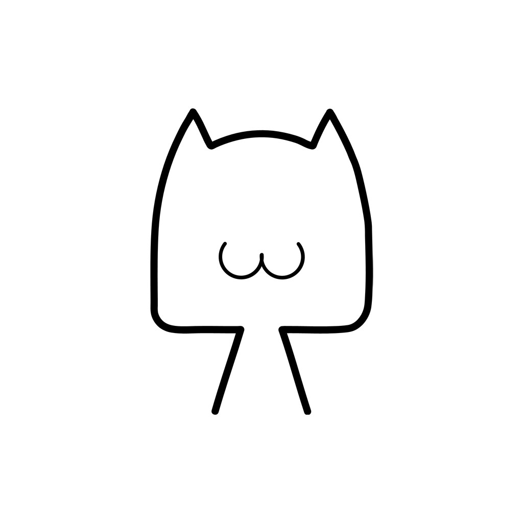 可爱线条小猫矢量logo素材