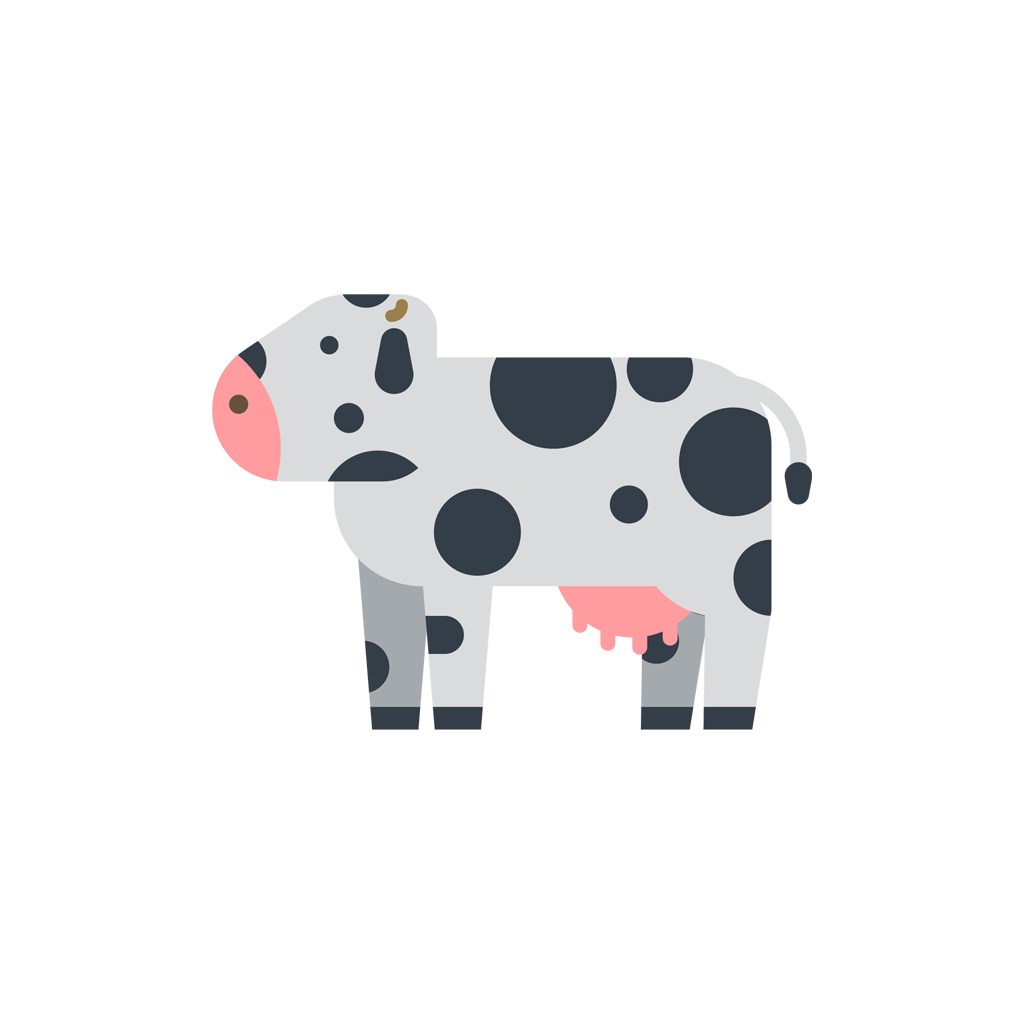 可爱奶牛矢量logo素材图标
