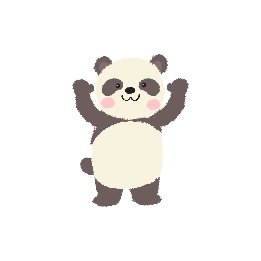 可爱儿童卡通熊猫矢量logo图标素材