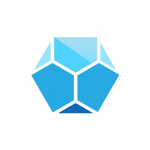 蓝色球形多面体矢量logo图标