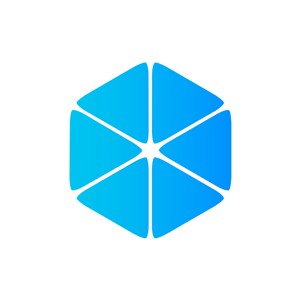 蓝色六边形商务贸易相关矢量logo图标