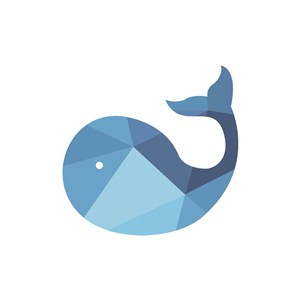 清新蓝色鲸鱼矢量logo图标设计