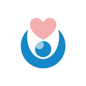蓝色人物粉色爱心医疗相关矢量logo图标