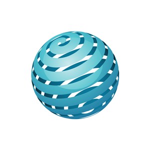 蓝色环形球体矢量logo图标设计