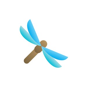 蓝色蜻蜓矢量logo素材设计