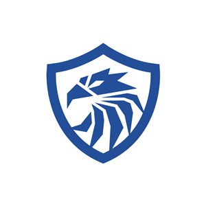 蓝色鹰头盾牌矢量logo元素设计