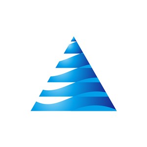 蓝色三角水波纹矢量logo图标