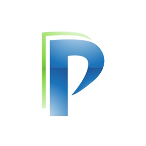 蓝色绿色字母P矢量logo图标设计