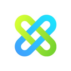 蓝色绿色回形针矢量logo图标设计