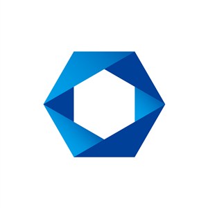 蓝色六边形矢量logo元素