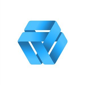 蓝色六边形矢量logo图标设计