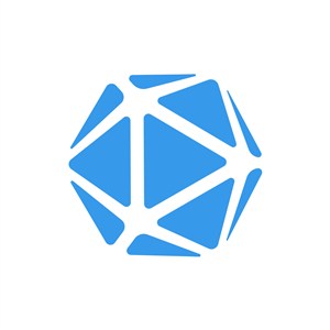 蓝色三角多面体矢量logo图标设计