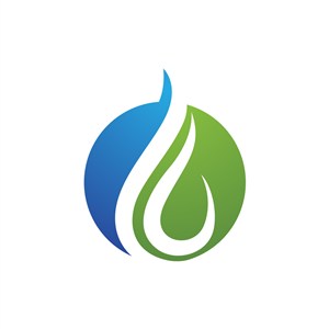 蓝色绿色水滴圆形矢量logo图标