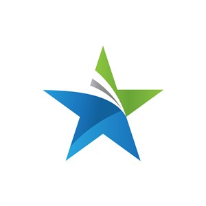 蓝色绿色五角星矢量logo图标