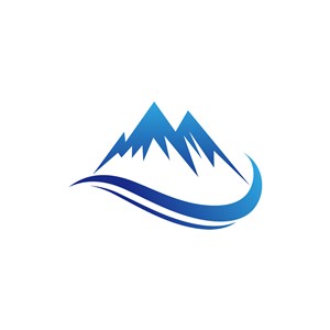 蓝色山峰水矢量logo图标