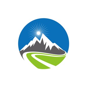雪山生态旅游环保相关矢量logo图标