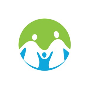 蓝色绿色亲子人物家庭矢量logo图标
