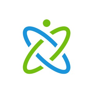 蓝色绿色交叉环状矢量logo图标