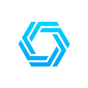 蓝色六边形货币投资相关矢量logo图标