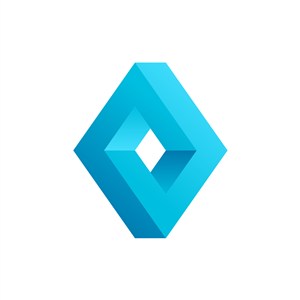 蓝色菱形立体矢量logo图标
