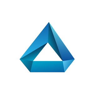 蓝色立体三角矢量logo设计
