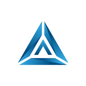 蓝色立体三角矢量logo图标设计