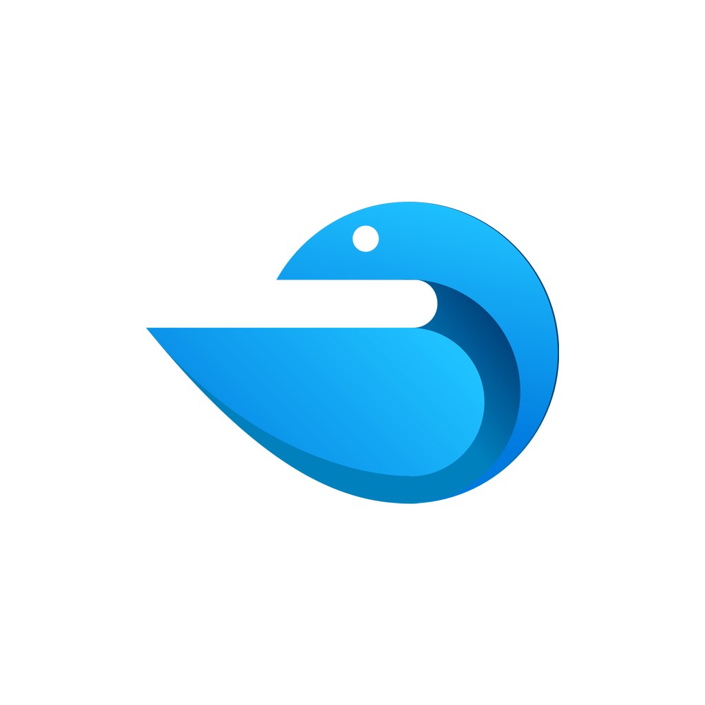 蓝色抽象鸟教育相关矢量logo设计