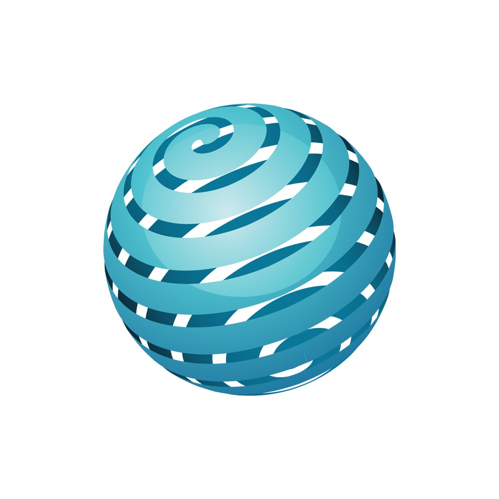 蓝色环形球体矢量logo图标设计