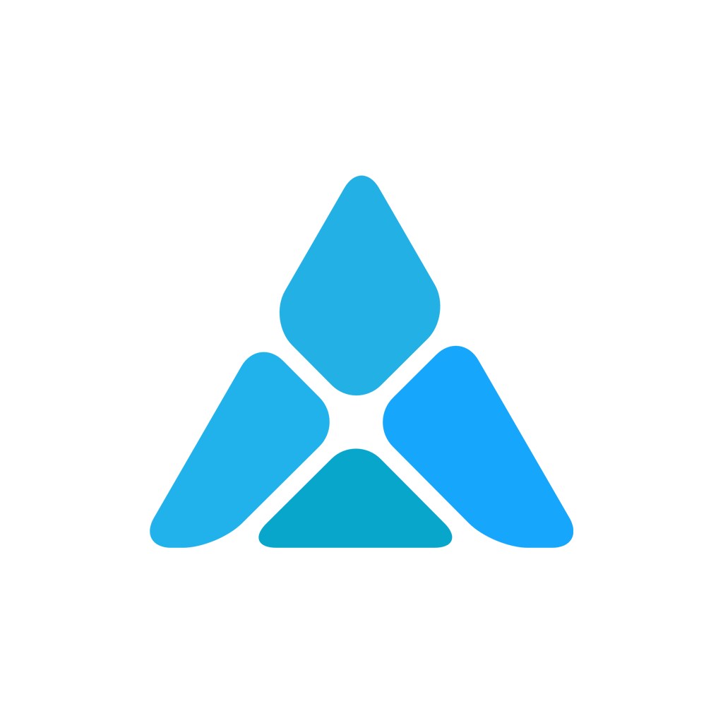 蓝色拼块三角矢量logo图标设计