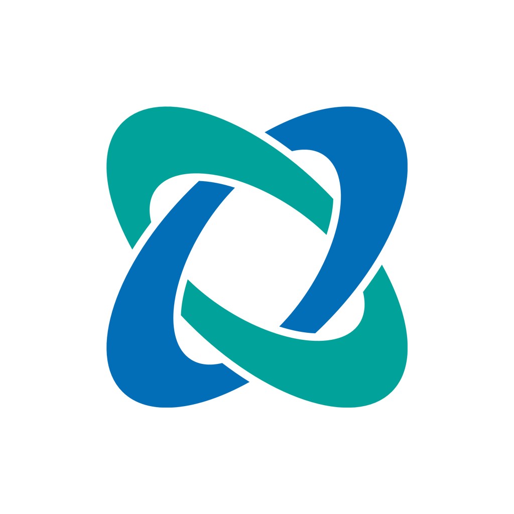 蓝色绿色交叉环科技矢量logo图标