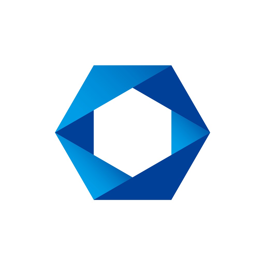 蓝色六边形矢量logo元素