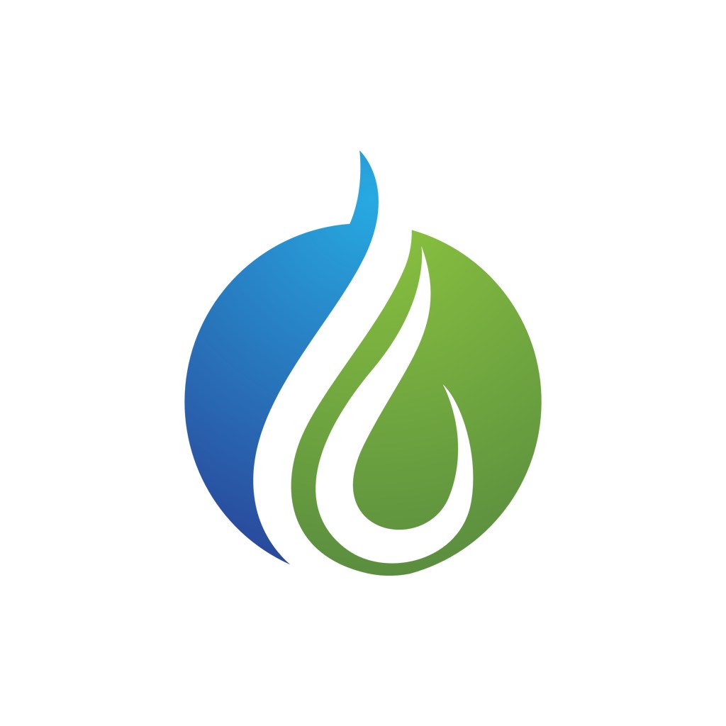 蓝色绿色水滴圆形矢量logo图标