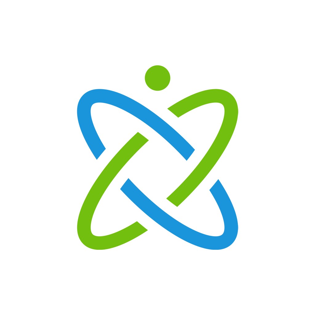 蓝色绿色交叉环状矢量logo图标