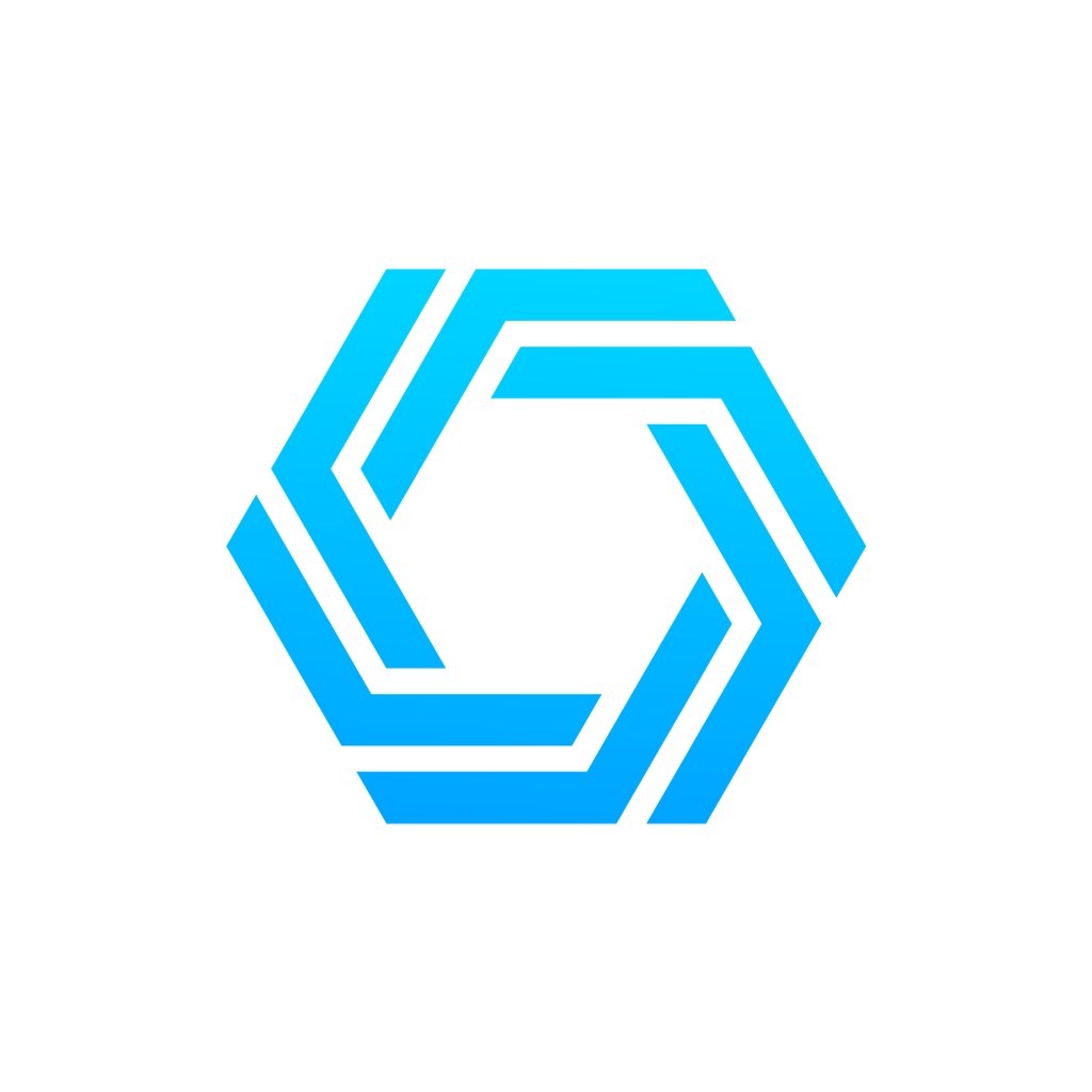 蓝色六边形货币投资相关矢量logo图标