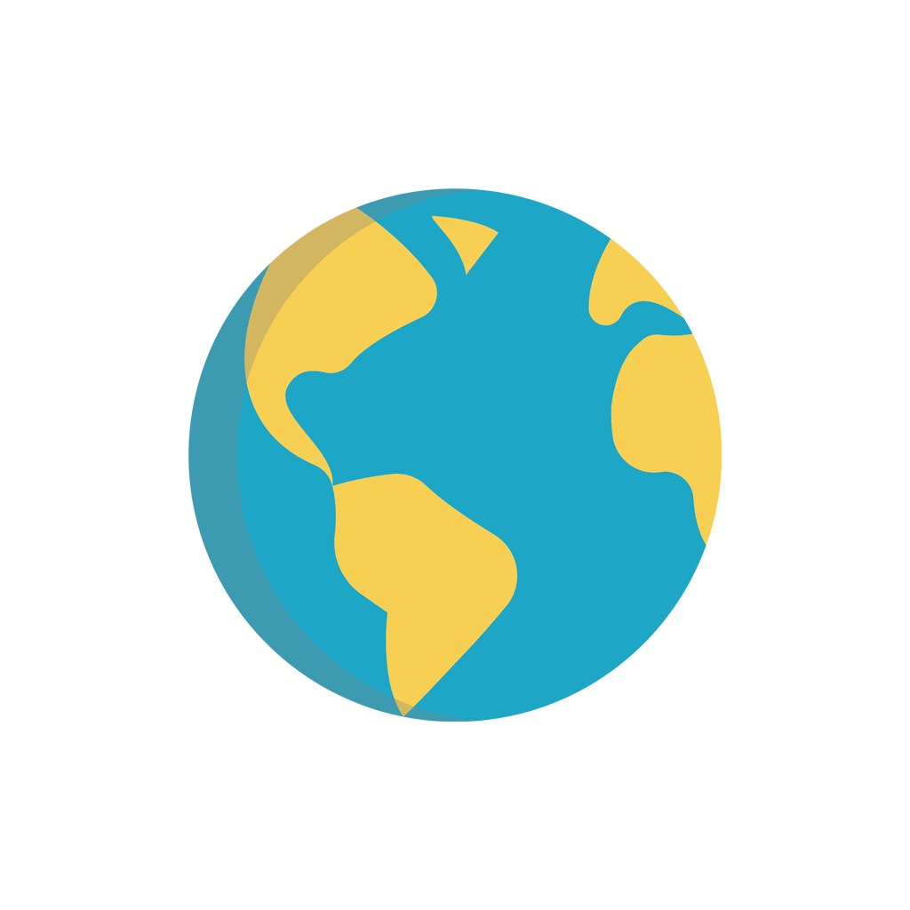 蓝色黄色卡通地球矢量logo图标