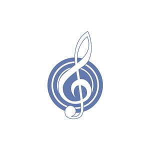 音乐行业logo设计-蓝色圆形音符矢量logo图标素材下载  