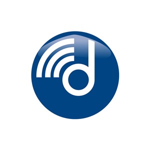 网络信号logo设计-蓝色圆形无线d字母标志设计素材下载