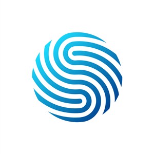 蓝色圆形抽象指纹矢量图形logo图标素材下载  