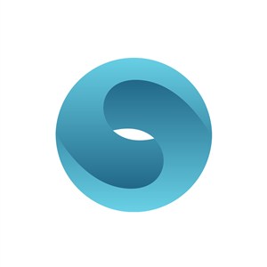 蓝色圆形矢量logo图标素材下载  